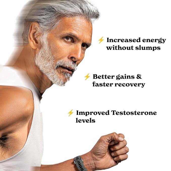Senior man showcasing benefits of increased energy, faster recovery, and improved testosterone levels.